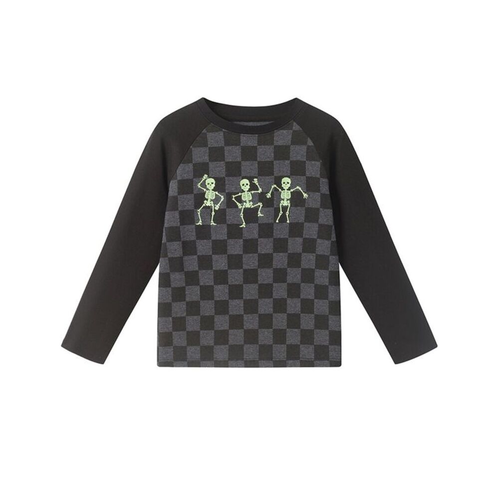 Andy & Evan Boys  Glow In The Dark Thread Embroidered Top, Black